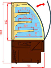 Vitrină caldă cu geam curbat, 120cm, Evo Hot, Tecnodom